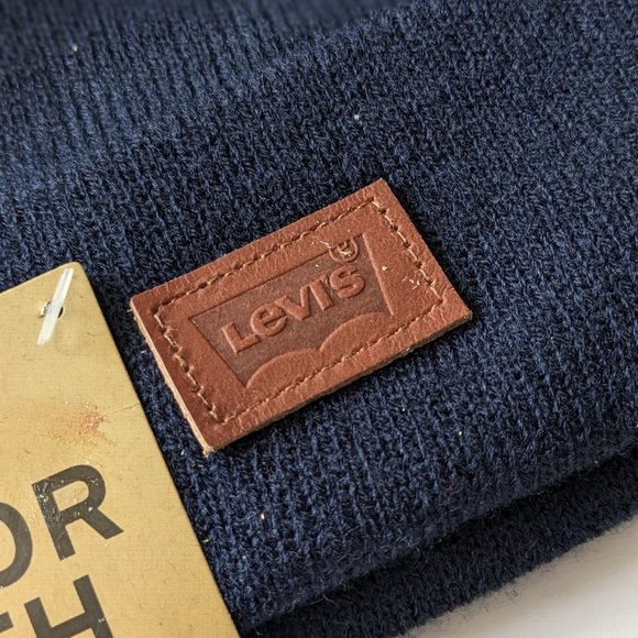 Men's Levi's® Knit Cuffed All Season Beanie - Navy - Picture 2 of 15